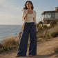 Damen-Casual-Hose mit Kordelzug und weitem Bein