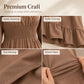 Damen A-Linien-Kleid mit Smokbund und eckigem Ausschnitt