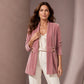 Zweireihige Samt-Strickjacke für Damen