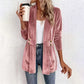 Zweireihige Samt-Strickjacke für Damen