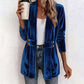 Zweireihige Samt-Strickjacke für Damen