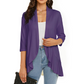 Damen-Cardigan mit 3/4-Ärmeln und offenem Vorderteil