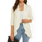 Damen-Cardigan mit 3/4-Ärmeln und offenem Vorderteil