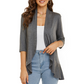 Damen-Cardigan mit 3/4-Ärmeln und offenem Vorderteil