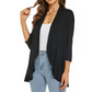 Damen-Cardigan mit 3/4-Ärmeln und offenem Vorderteil