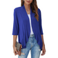 Damen-Cardigan mit 3/4-Ärmeln und offenem Vorderteil