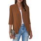 Damen-Cardigan mit 3/4-Ärmeln und offenem Vorderteil