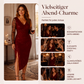 Glitzerndes Bodycon-Kleid für Damen mit Netzärmeln