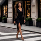 Glitzerndes Bodycon-Kleid für Damen mit Netzärmeln