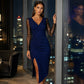 Glitzerndes Bodycon-Kleid für Damen mit Netzärmeln