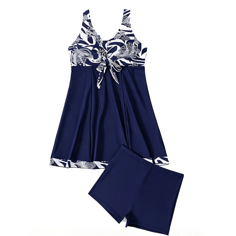Damen elegantes geblümtes Badekleid mit Shorts