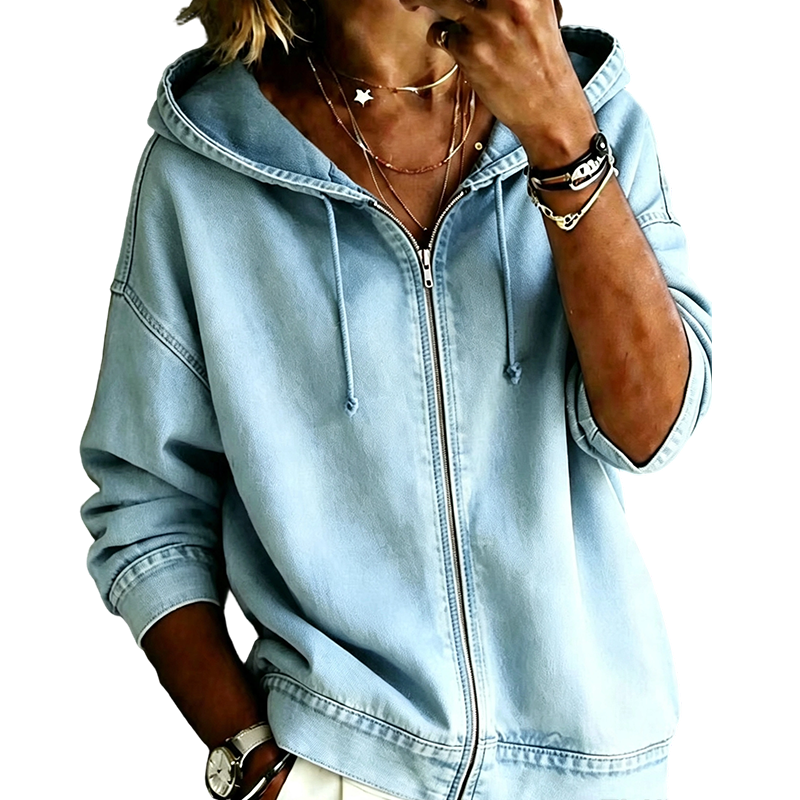 Damen lässige Zip-Kapuzenjacke