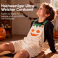 Kurze Kinder-Kord-Latzhose mit Halloween-Kürbismotiv, Trägern und Taschen