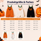 Kurze Kinder-Kord-Latzhose mit Halloween-Kürbismotiv, Trägern und Taschen