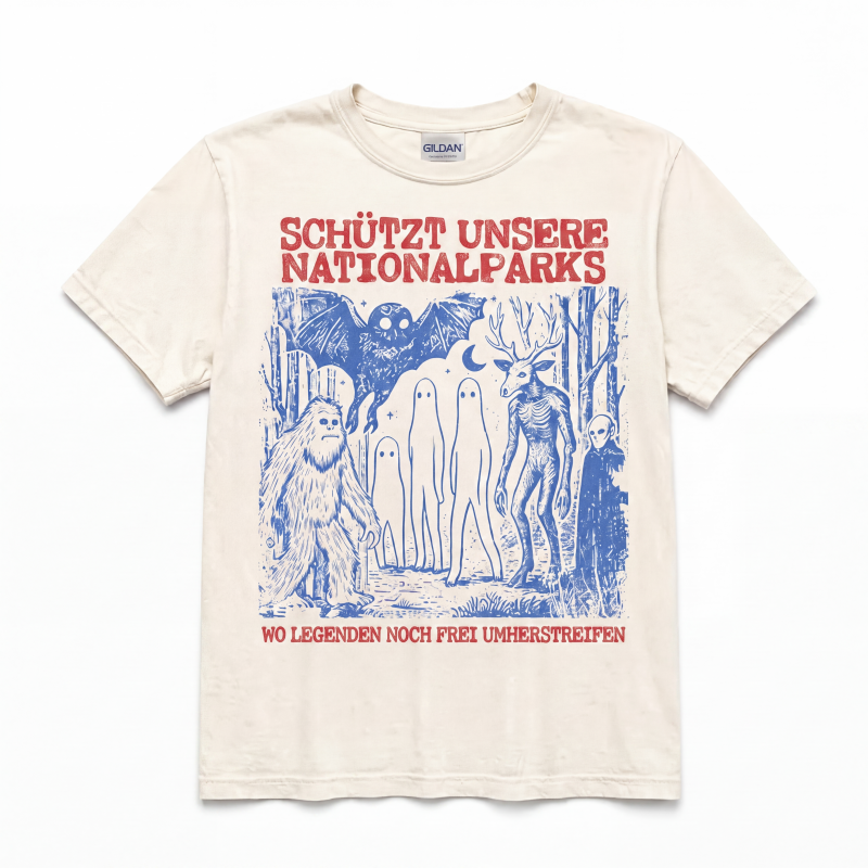 Retro-Kryptiden-Nationalparks Grafik-T-Shirt