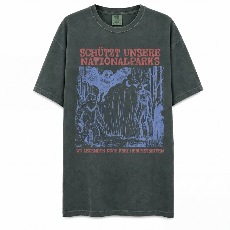Retro-Kryptiden-Nationalparks Grafik-T-Shirt