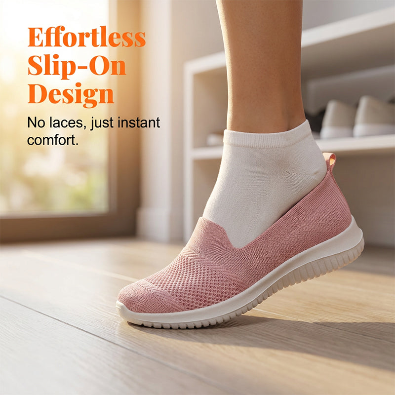 Damen atmungsaktive Mesh-Slip-On-Walking-Schuhe