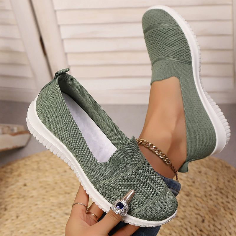 Damen atmungsaktive Mesh-Slip-On-Walking-Schuhe