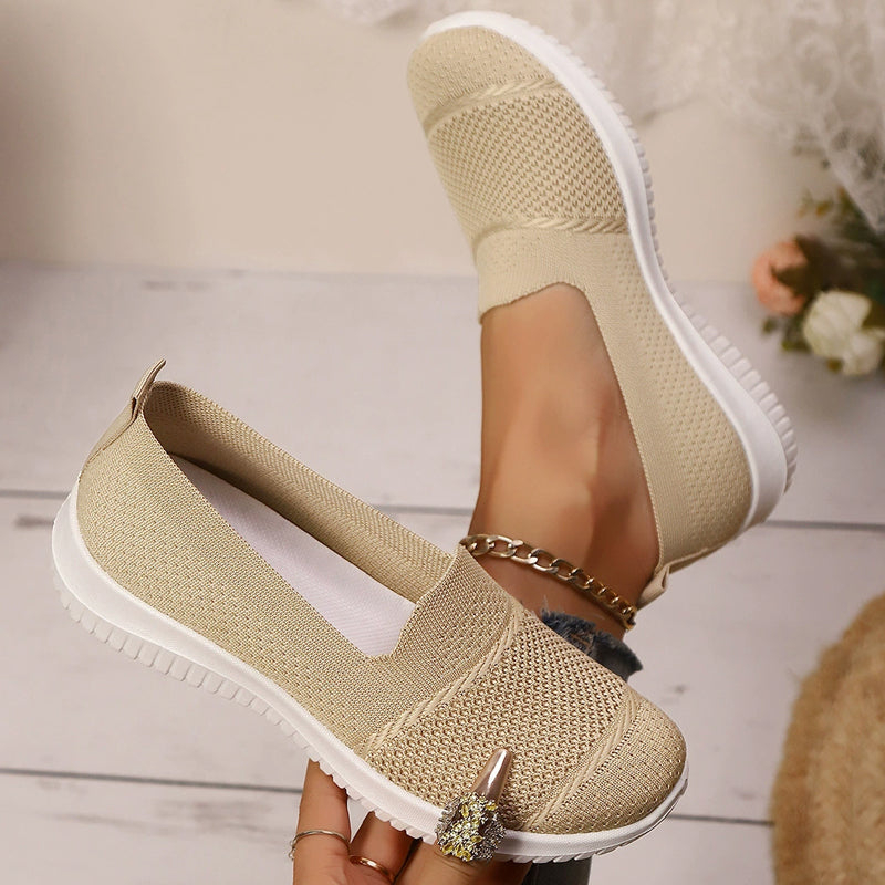 Damen atmungsaktive Mesh-Slip-On-Walking-Schuhe
