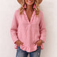 Damen-Bluse mit Rüschen und V-Ausschnitt