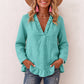 Damen-Bluse mit Rüschen und V-Ausschnitt