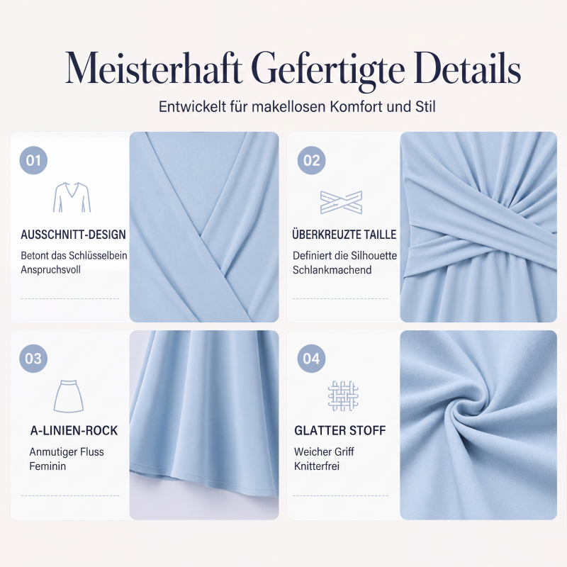 Elegantes Damen-Midikleid mit V-Ausschnitt