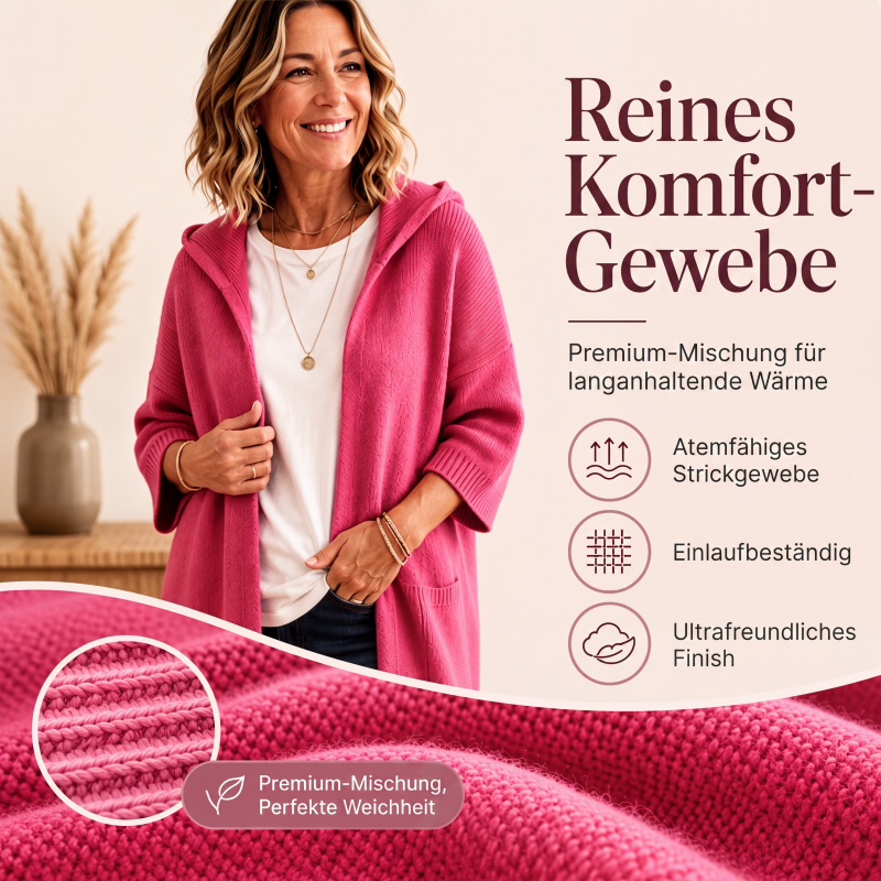 🌸 Kapuzen-Cardigan mit 3/4-Ärmeln – Leichter Stoff, bequemer Schnitt & praktische Kapuze – Ideal für die Übergangszeit & Layering versandfrei