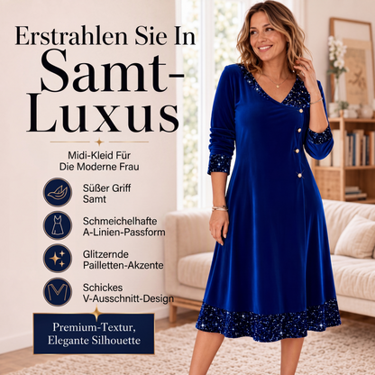 Elegantes Paillettenkleid mit V-Ausschnitt für Damen