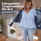 Legere Damen-Bluse mit V-Ausschnitt und langen Ärmeln