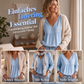 Legere Damen-Bluse mit V-Ausschnitt und langen Ärmeln