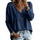 Legere Damen-Bluse mit V-Ausschnitt und langen Ärmeln