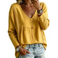 Legere Damen-Bluse mit V-Ausschnitt und langen Ärmeln