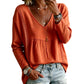 Legere Damen-Bluse mit V-Ausschnitt und langen Ärmeln