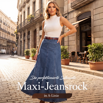 🎁Neuheiten 2026 mit 50 % RABATT👗Damen-Maxirock aus Denim – Hoher Bund & A-Linien-Schnitt