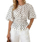 🌴Sommer-Bestseller: 50 % Rabatt！👚Damen Taillenbetonte Gepunktete Bluse