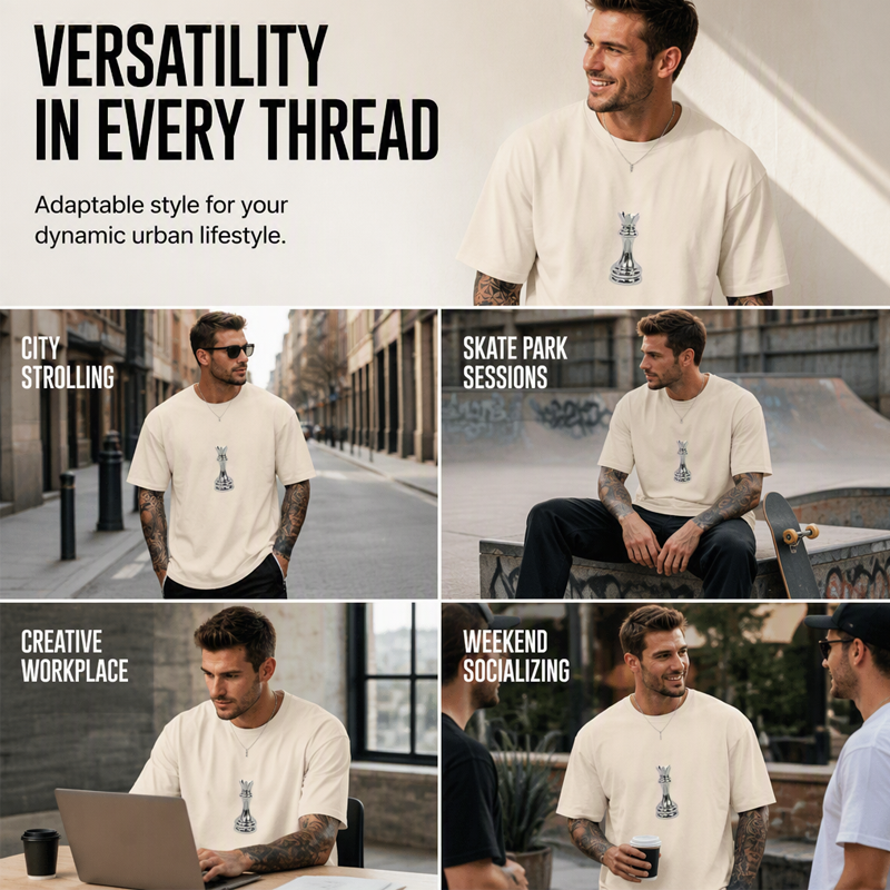 📢📢50%Rabatt!!!🎉👕 Herren Schachmotiv-Crewneck-T-Shirt – Modisches Grafik-Design, weiche Baumwolle & bequemer Schnitt | Perfekt für Alltag, Freizeit & urbane Styles – Jetzt -50%!