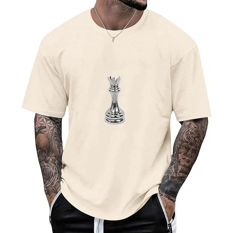 📢📢50%Rabatt!!!🎉👕 Herren Schachmotiv-Crewneck-T-Shirt – Modisches Grafik-Design, weiche Baumwolle & bequemer Schnitt | Perfekt für Alltag, Freizeit & urbane Styles – Jetzt -50%!