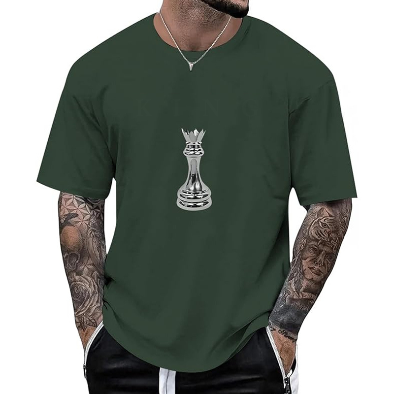 📢📢50%Rabatt!!!🎉👕 Herren Schachmotiv-Crewneck-T-Shirt – Modisches Grafik-Design, weiche Baumwolle & bequemer Schnitt | Perfekt für Alltag, Freizeit & urbane Styles – Jetzt -50%!