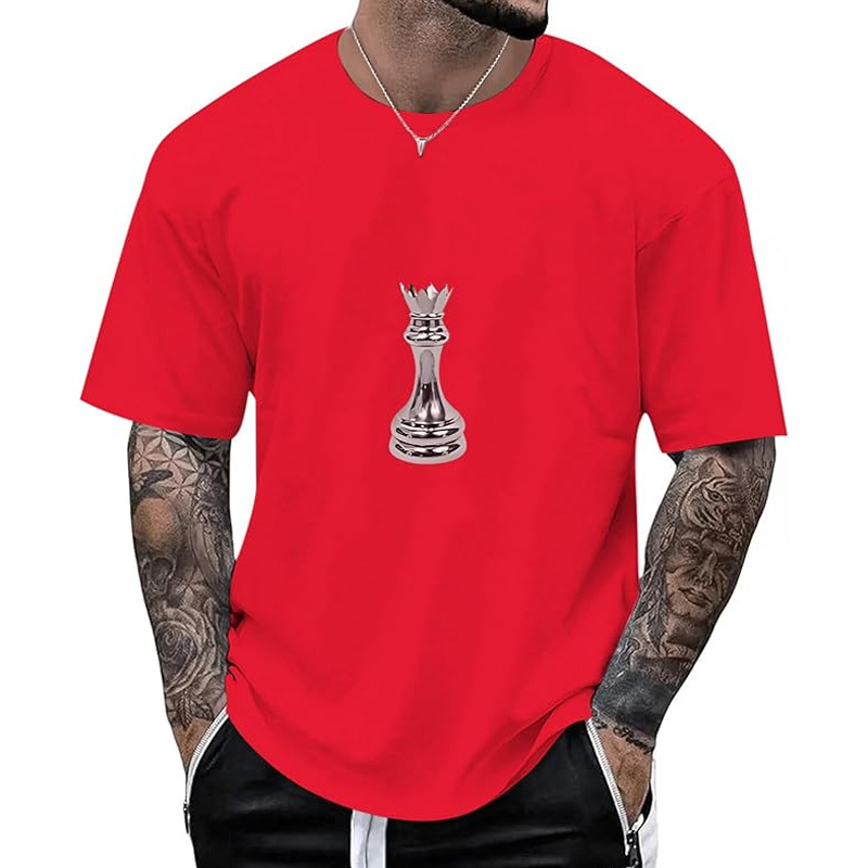 📢📢50%Rabatt!!!🎉👕 Herren Schachmotiv-Crewneck-T-Shirt – Modisches Grafik-Design, weiche Baumwolle & bequemer Schnitt | Perfekt für Alltag, Freizeit & urbane Styles – Jetzt -50%!