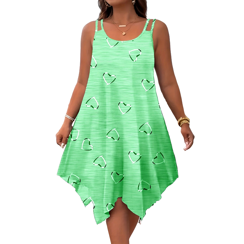 📢📢50%Rabatt!!! 🍃 Leger ärmelloses Damenkleid mit asymmetrischem Saum