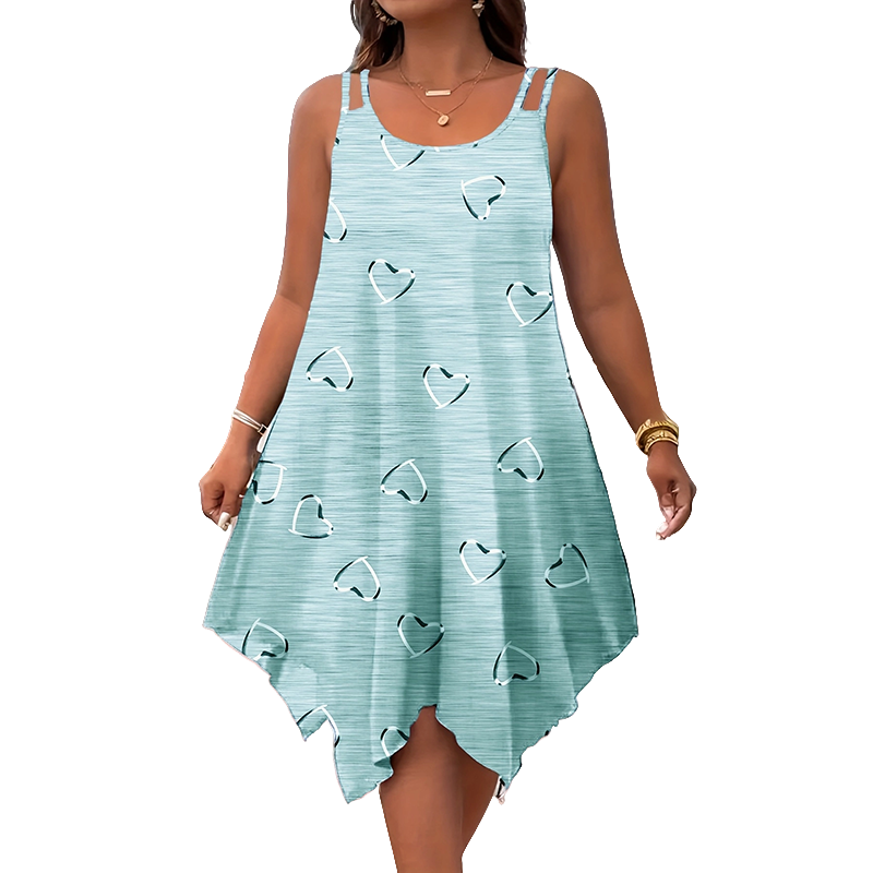 📢📢50%Rabatt!!! 🍃 Leger ärmelloses Damenkleid mit asymmetrischem Saum