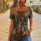 📢📢50%Rabatt!!! 🍃Zweiteiliges Damen-T-Shirt mit Leopardenmuster und O-Ring✌✌