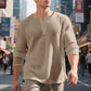 📢📢50%Rabatt!!!✨🎉Langarm-Henley-Shirt aus Waffelstrick für Herren