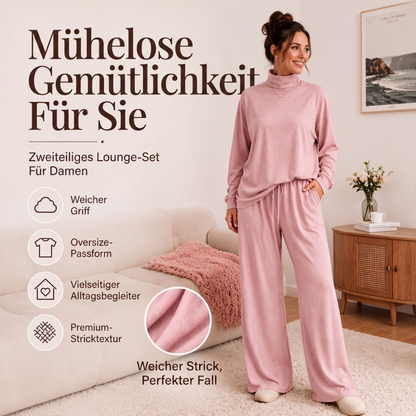 📢📢50%Rabatt!!!🎉✨Damen-Set aus Rollkragenoberteil und Weithosen