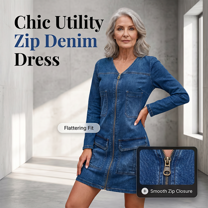 👗 Damen Langarm-Zipper-Print-Kleid – Trendy Print, funktionaler Zipper & lässiger Look | Perfekt für Alltag, Freizeit & coole Abende – Jetzt 1+1 GRATIS! versandfrei