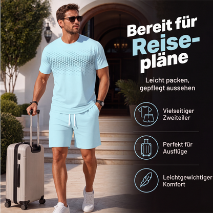 📢📢50%Rabatt!!!🎉✨Zweiteiliges Set für Herren: Freizeit-T-Shirt und Shorts