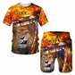 📢📢50%Rabatt!!!🎉✨Herren Freizeit-Set mit Tiermotiv: T-Shirt und Shorts