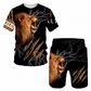 📢📢50%Rabatt!!!🎉✨Herren Freizeit-Set mit Tiermotiv: T-Shirt und Shorts