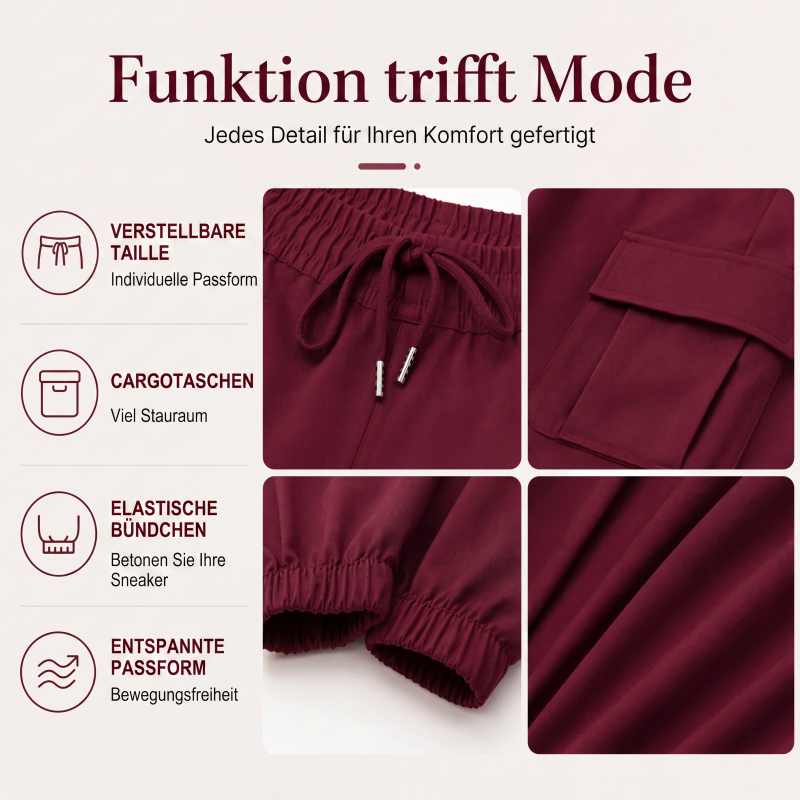 📢🎉50%Rabatt!!!🛍️✨ Legere Cargohosen für Damen mit Kordelzug im Bund