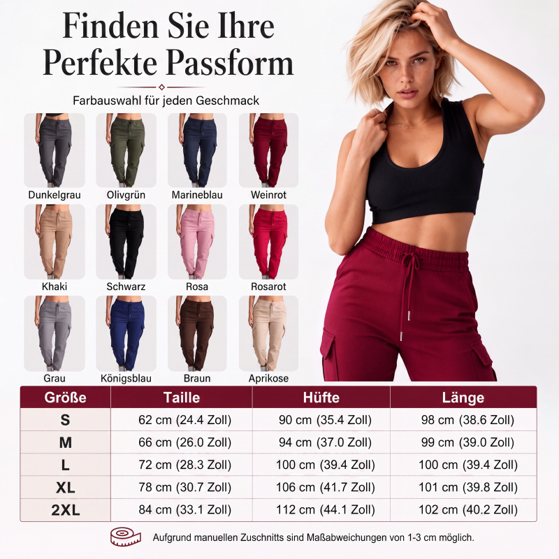 📢🎉50%Rabatt!!!🛍️✨ Legere Cargohosen für Damen mit Kordelzug im Bund